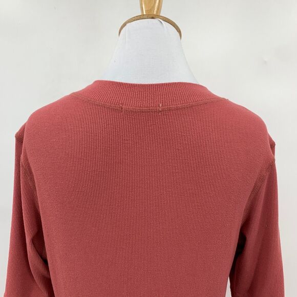 All Row Dress Womens M Medium Dusty Rose Ribbed Slit Short Sleeve Stretch Maxi - Picture 8 of 15